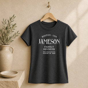 T-shirt Réunion de famille personnalisée Classic Arch Scri
