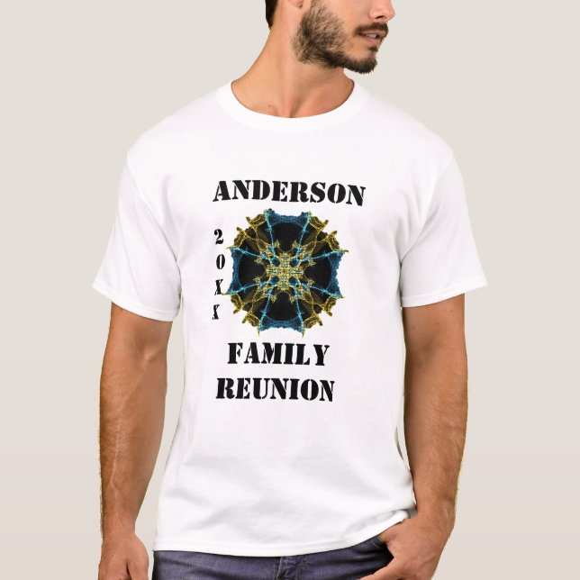 T-shirt Réunion de la famille Rassembler l'or céleste bleu (Devant)