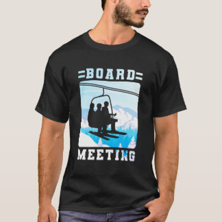 T-shirt Réunion de planche de snowboard Remontée mécanique