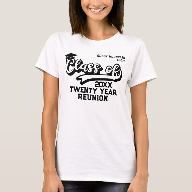 T-shirt Réunion du lot de la classe de dates de rétro (Devant)
