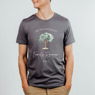 T-shirt Réunion en famille avec arbre et script moderne