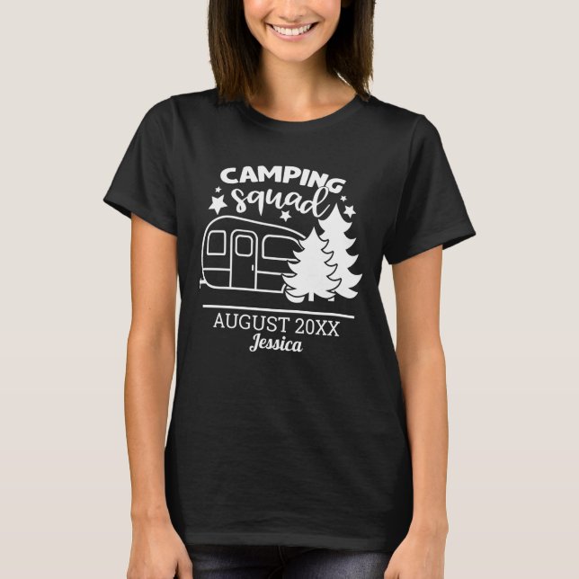 T-shirt Réunion familiale de l'équipe de camping avec remo (Devant)