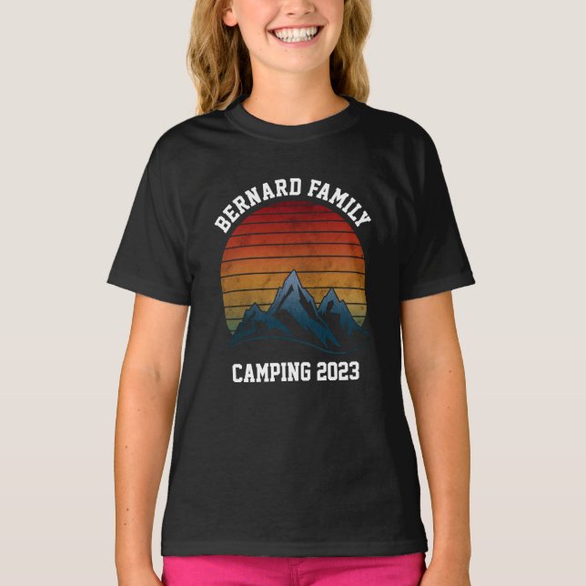 T-SHIRT RÉUNION FAMILIALE PERSONNALISÉE CAMPING SUNSET MOU (Devant)