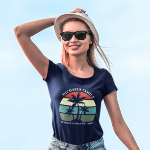 T-shirt Reunion Famille d'été Palm Tree Beach Correspondan