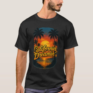 T-shirt Rêve californien Coucher de soleil côtier Sérénité