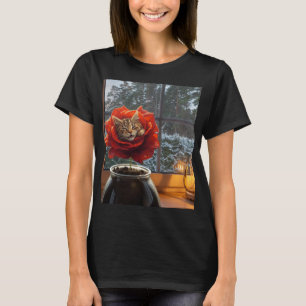 T-shirt Rêve de chat rose