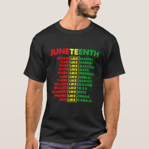 T-shirt Rêve de la Jundixième comme des dirigeants noirs