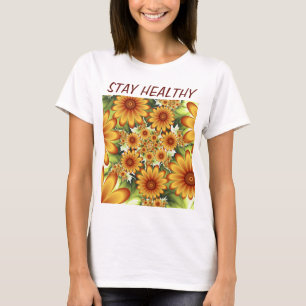 T-shirt Rêve floral, Abstrait moderne texte fractal