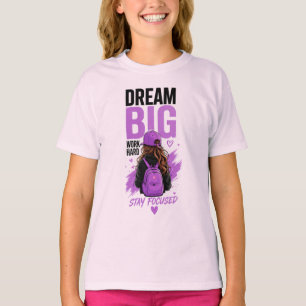 T-shirt 💜 Rêve Grand Reste Concentré Motivation Scolaire 