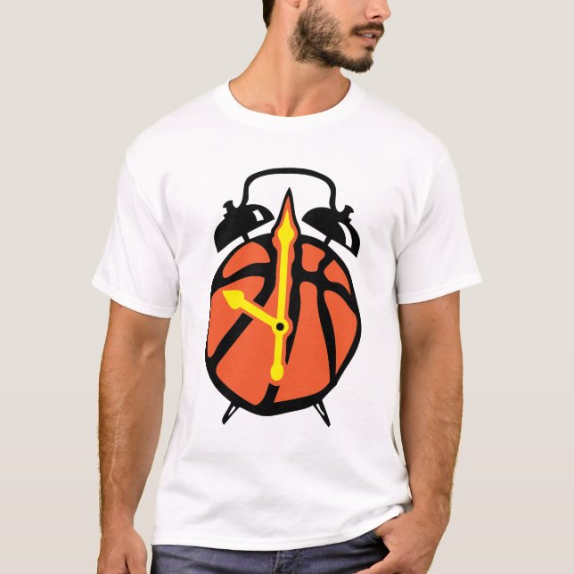 T-shirt reveil basketball ballon Clock Uhr orologio (Devant)