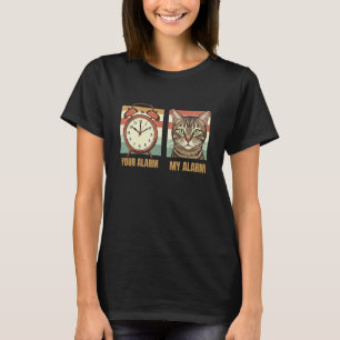 T-shirt Réveil pour amateur de chat rétro vintage humour i