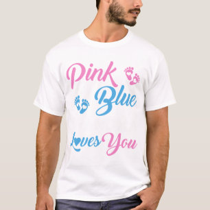 T-shirt Révéler le genre à la mode Grand-mère t'aime rose 