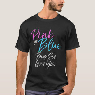 T-shirt Révéler le genre Famille Rose ou Bleu Big Sis