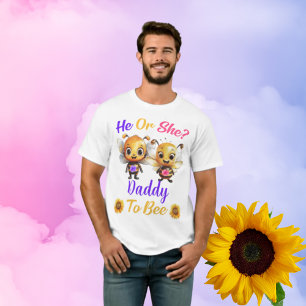 T-shirt Révéler le genre Lui ou elle papa à être unisex bl