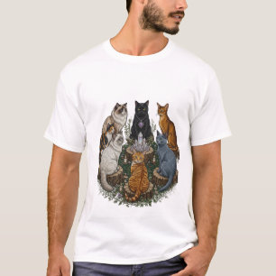 T-shirt "Révéler le Mystère : Rassemblement Félin Céleste