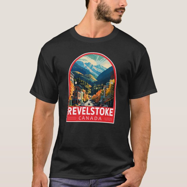T-shirt Revelstoke Canada Travel Art Vintage (Devant)