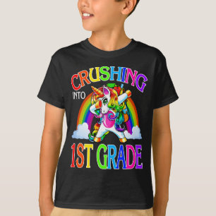 T-shirt Revenir À L'École En 1 Ème Année Unicorne
