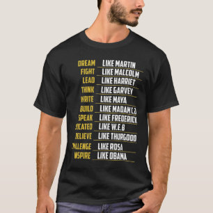 T-shirt Rêver Comme Martin Lutter Comme Malcolm