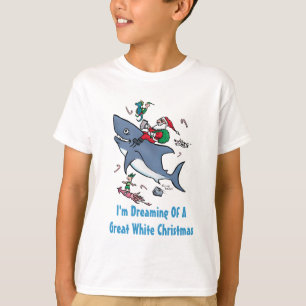 T-shirt Rêver D'Un Grand Noël De Requin Blanc