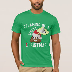 T-shirt Rêver d'un Noël blanc amusant Poop Emoji Tee