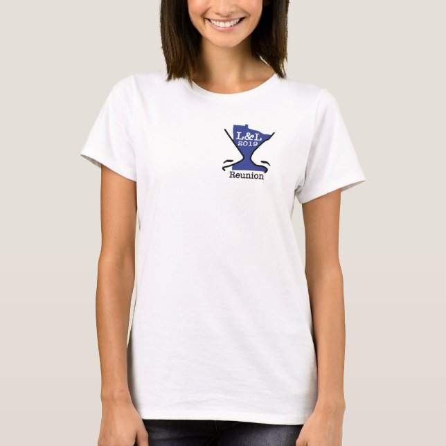 T-shirt revers bleu du logo 1-Sided (Devant)