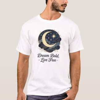 T-shirt Rêves célestes - Lune & Étoiles Inspirationnel Tee