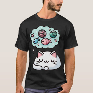 T-shirt Rêves de moustaches : Sommeil de chat Kawaii en la