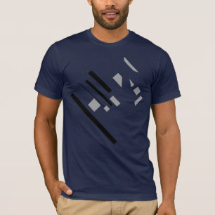 T-shirt Revêtement Abstrait en diagonale gris noir