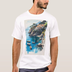 T-shirt Rêveuse Côte d'Amalfi : Conception de Peinture à l