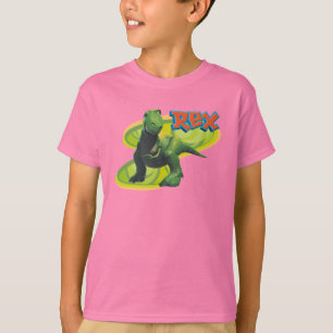 T-shirt Rex de Toy Story avec un visage souriant.