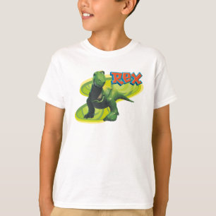 T-shirt Rex de Toy Story avec un visage souriant.