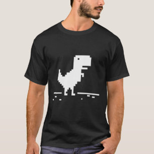 T-shirt Rex Geek Dinosaur Pixel Art Pas de connexion Inter