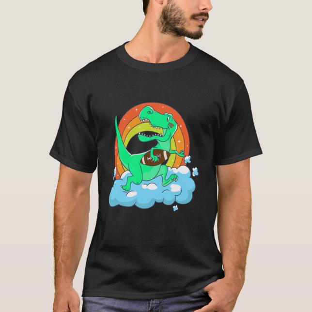 T-shirt rex playing rugby football (Devant)