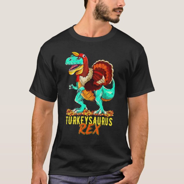 T-shirt Rex Turkeysaurus Rex Dino Turkey Toddler Boys Than (Devant)