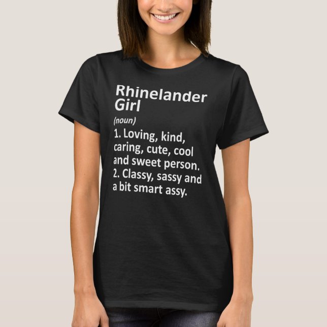 T-shirt Rhinelander Girl Wi Wisconsin Funny City Accueil R (Devant)