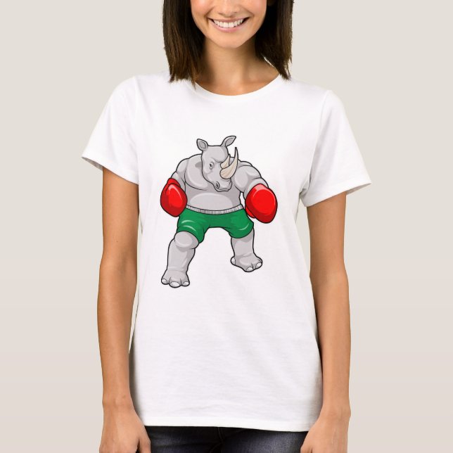 T-shirt Rhino à Boxing avec gants de boxe (Devant)