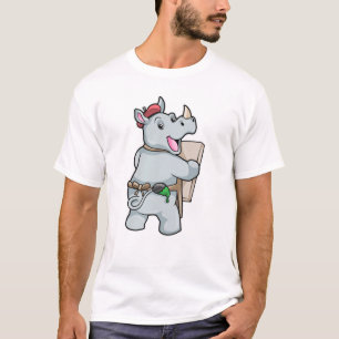 T-shirt Rhino à la peinture avec des couleurs