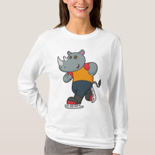 T-shirt Rhino at Ice skating with Ice skates