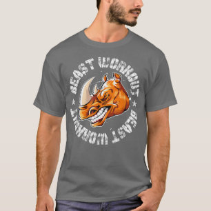 T-shirt Rhino Beast Workout Motivation Bodybuilding Gym F