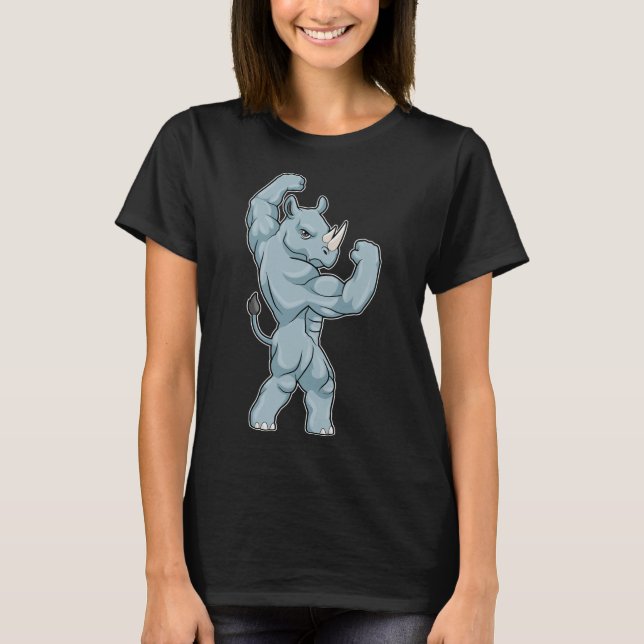 T-shirt Rhino Bodybuilder Bodybuilding Sports  (Devant)