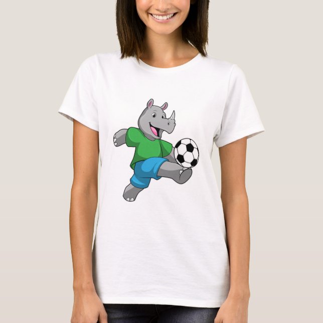 T-shirt Rhino comme joueur de football avec Soccer (Devant)