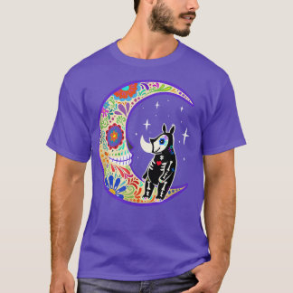 T-shirt Rhino Dia de Los Muertos Skeleton Sugar Skull T-Sh
