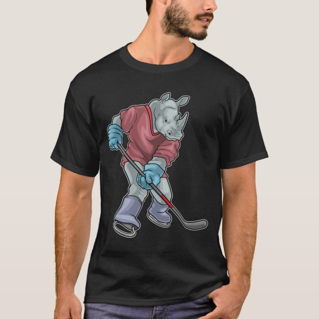 T-shirt Rhino Hockey sur glace bâton de hockey sur glace (Devant)