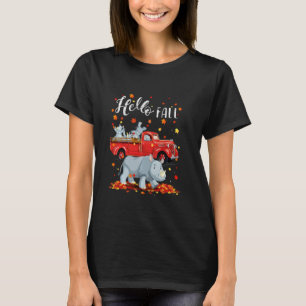 T-shirt Rhino Koala Leaf Automne Happy Fall Y All Red Truc
