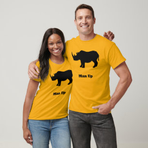 T-shirt Rhino Man Up noir