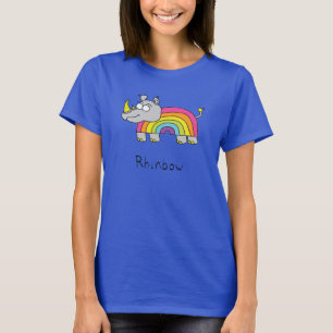 T-shirt Rhino Rainbow Funny Cute Kids Rhinoceros