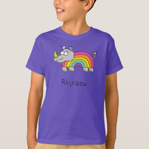 T-shirt Rhino Rainbow Funny Kids