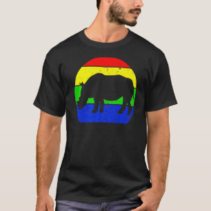 T-shirt Rhino vintage Retro Rhino Rhino Animal Silhouette 