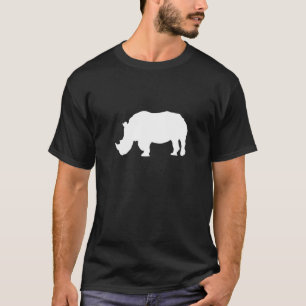 T-shirt Rhinocéros couleur blanche zoologiste noir Rhinocé