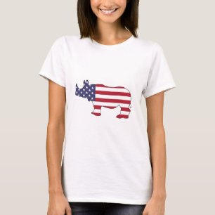 T-shirt Rhinocéros - drapeau américain